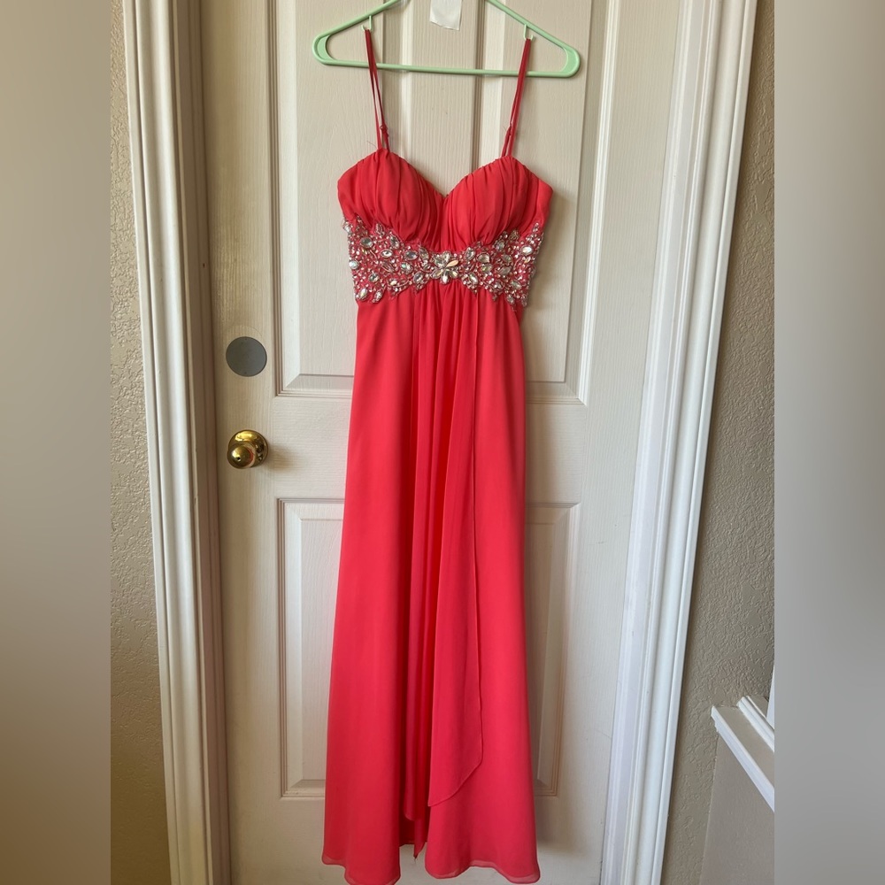 Full length magenta dress